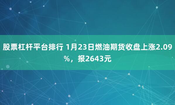 股票杠杆平台排行 1月23日燃油期货收盘上涨2.09%，报2643元